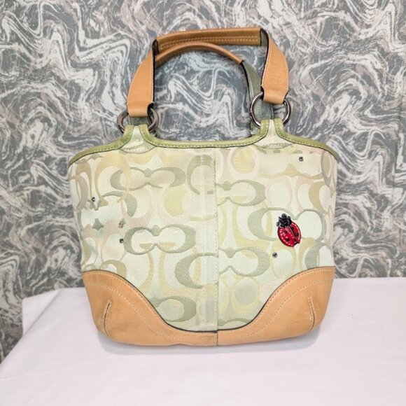 Coach Soho Optic Ladybug Handbag Signature Canvas Vintage RARE - Picture 2 of 15